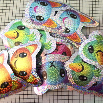 Perf cut holographic foil stickers
